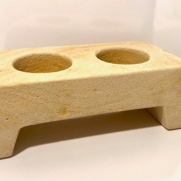 Vintage Sandstone Double Tealight Candle Holder - Picture 8 of 8